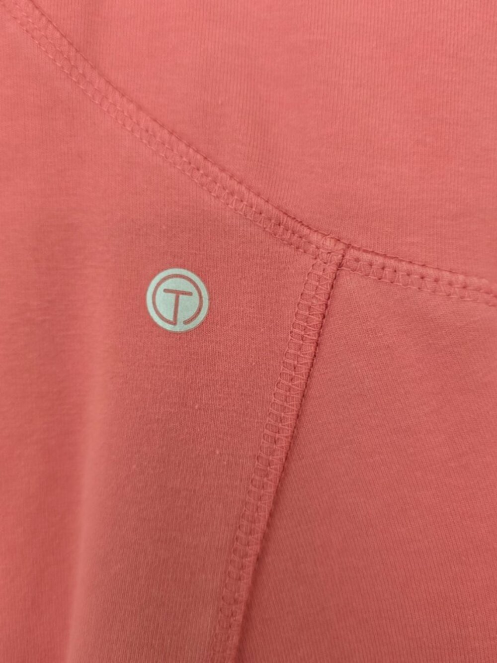 T by Talbots Everyday Yoga Jacket Full Zip Mock Neck Zip Pocket Coral Pink Large - Picture 4 of 8